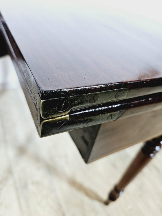 Antieke Kaarttafel in Mahonie, 19e eeuw – Bijzettafels (photo 2 of 19)