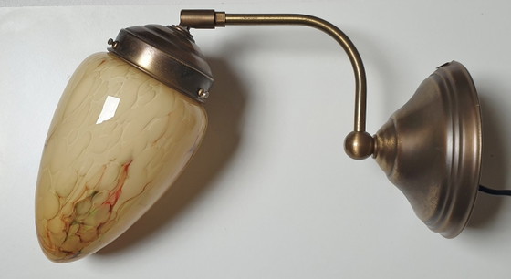 Image 1 of Art-Deco-Wandleuchte aus Opalglas