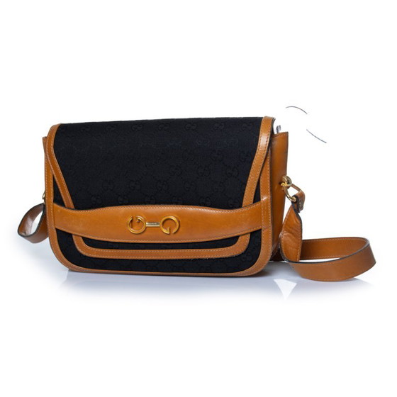 Gucci, Vintage GG Emaille Bag With Black Canvas – Shoulder bags, Calfskin (photo 7 of 12)