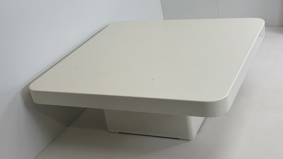Image 1 of Vintage vierkante Japandi salontafel wit design Jan des Bouvrie 80s