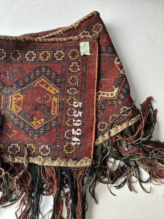 Tappeto orientale vintage, Lana tessuta a mano, Anni '50-'60, Decorazioni murali, Marrone (foto 3 di 7)