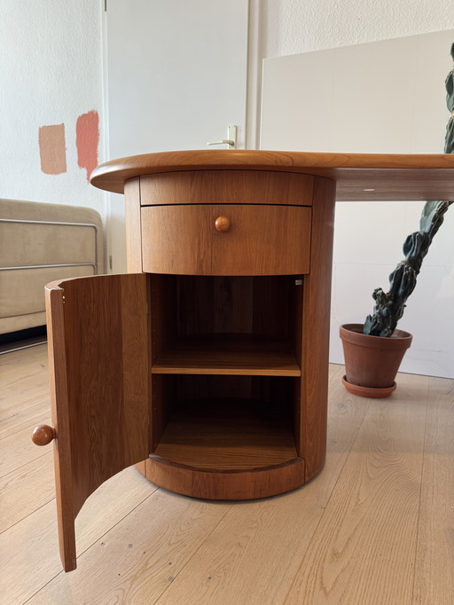 Kidney Shape Teak Desk Silkeborg, Danish Design
