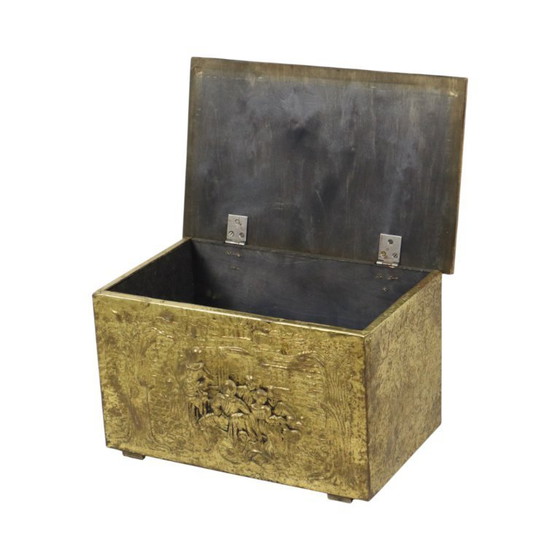 Image 1 of Antique Repoussé Chest Coal Fireplace