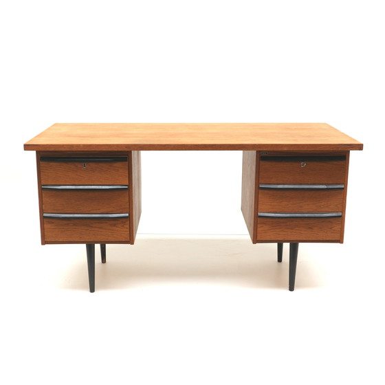 Image 1 of Vintage desk with six drawers on elegant legs