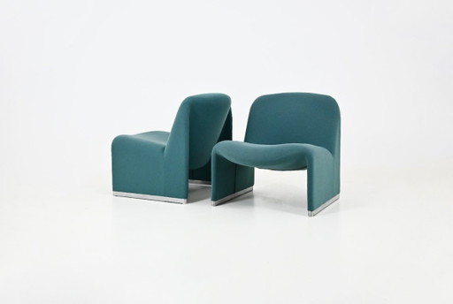 Alky Chairs by Giancarlo Piretti for Anonima Castelli, 1970s, Set of 2 – fauteuils, Textile, Aluminium