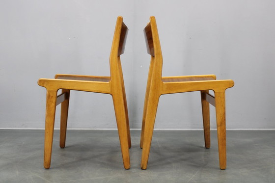 Image 1 of Sillas de comedor danesas de mediados de siglo en afzélie y haya, juego de cuatro