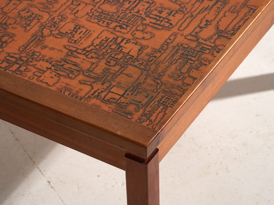 Table basse vintage en teck et cuivre dans le style de Heinz Lilienthal – Allemagne, circa 1970 (photo 14 of 40)