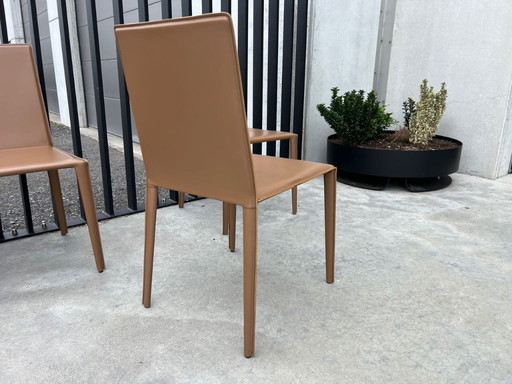 6x Arper Norma leather chairs