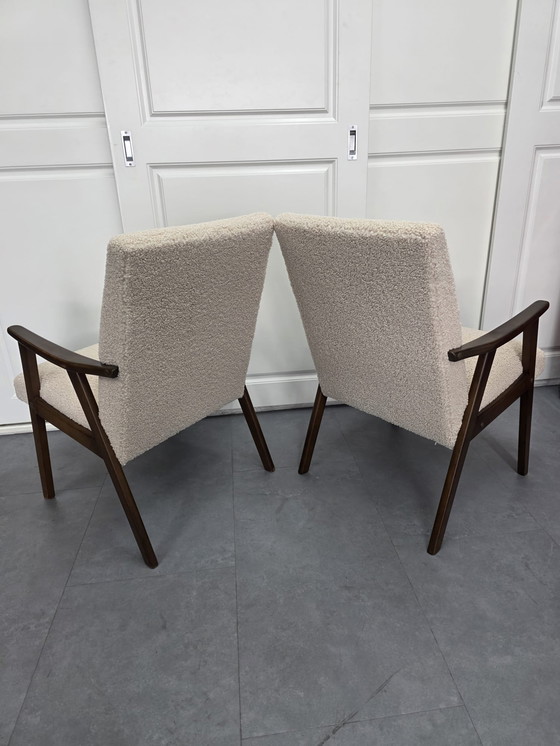 Image 1 of Twee vintage Fauteuils teddy gestoffeerd 