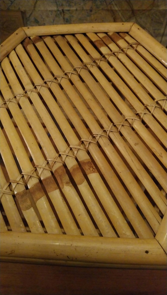 Beistelltisch, Hocker, Bambus-Pflanzenständer – Beistelltische, Bamboo, Vintage (photo 5 of 13)