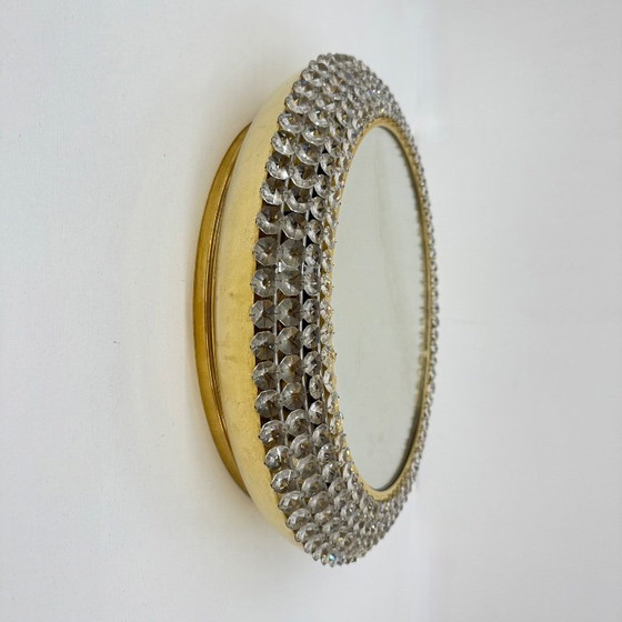 Image 1 of Specchio illuminato Palwa con ottone e cristallo , anni '70