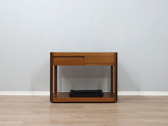 Image 1 of Angelo Mangiarotti for Molteni 4D Series solid wood Bar Cart 1970s