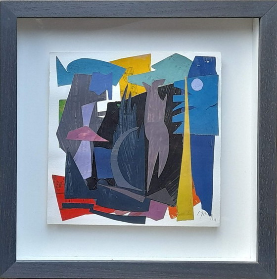Image 1 of Claudio Scheffer - "Musical Notes 1" - Origineel werk in gemengde technieken en collage.