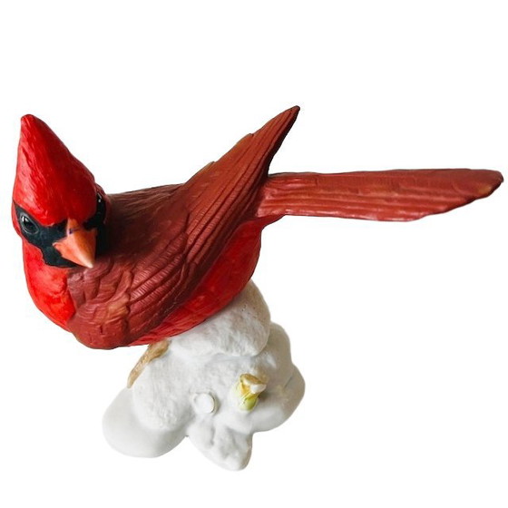 Image 1 of Vintage Franklin Mint Birds and Blossoms kleurrijk vogelbeeldje Kardinaal porselein 1986