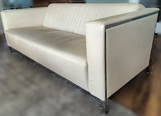 Image 1 of Area salotto in pelle Moroso Steel, bianco crema