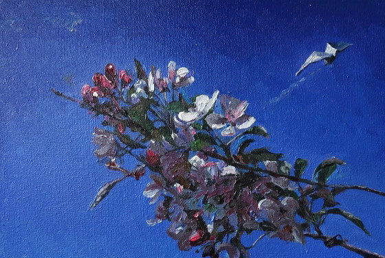 Peinture à l'Huile Originale Art Moderne Symbolisme Ciel Printemps Mai 2022 – Peintures et dessins, Canvas (photo 4 of 5)