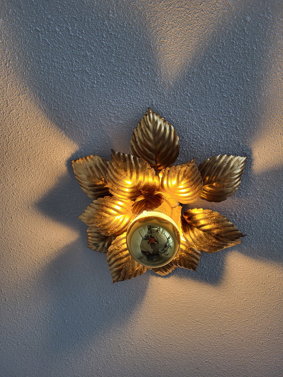 Image 1 of Masca Italian ceiling lamp with gold leaf Gentile Oro 40cm
