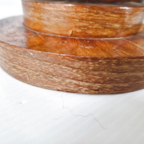 Image 1 of PAIR OF VINTAGE 1960S TABLE LAMPS IN RATTAN & BEECH 60S 1960S 1960s