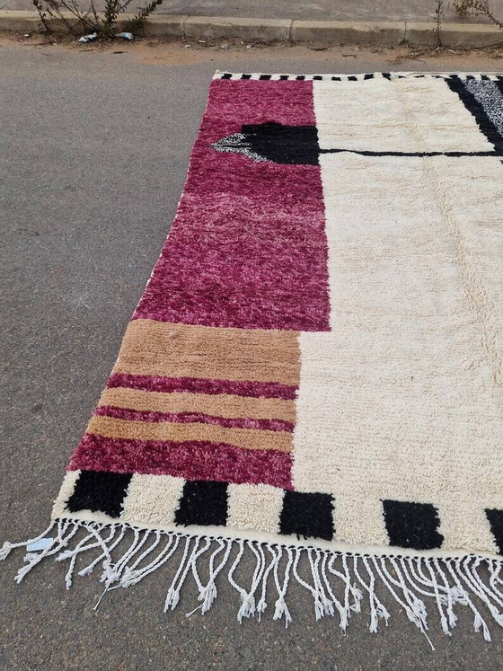 Tappeto marocchino fatto a mano - marrone, nero e rosa - 3X2m – Tappeti, Wool, Cotton, Modern (photo 8 of 10)