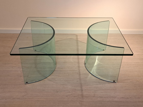 Image 1 of Tavolino da caffè in cristallo Gallotti & Radice anni '70 - Design vintage italiano
