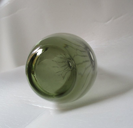 Image 1 of Jarrón soplado a boca con borde de plata 925, Wilhelm Binder, circa 1930 (alemán).