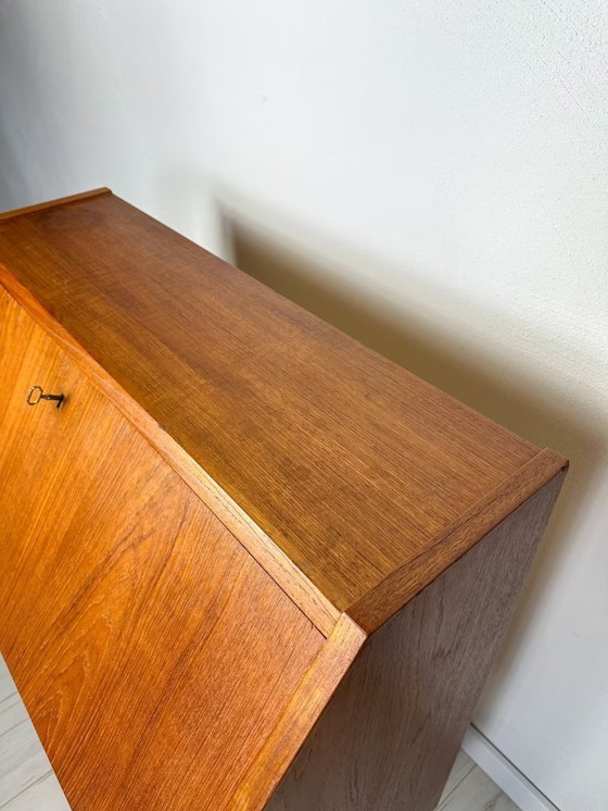 Image 1 of Vintage Mid Century Deense teakhouten secretaire jaren 60