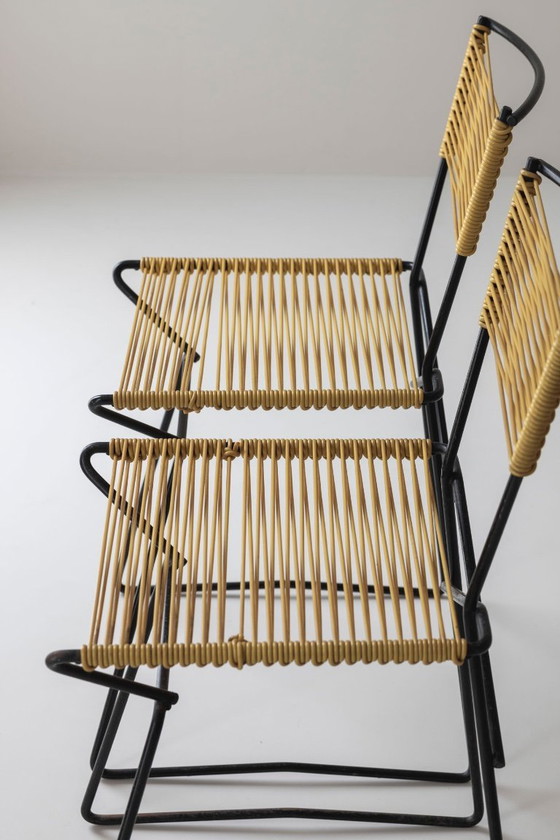 Image 1 of Satz von 6 „Spaghetti“-Esszimmerstühlen, Frankreich, 1960er Jahre.