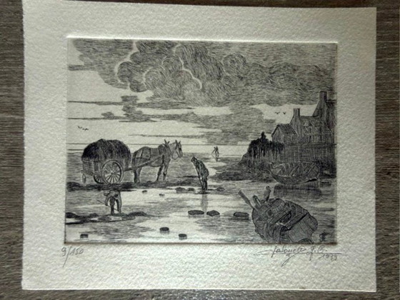 Image 1 of Lot de 2 estampes originales signées – Steinlen & J.C. Lalouette – XXe siècle
