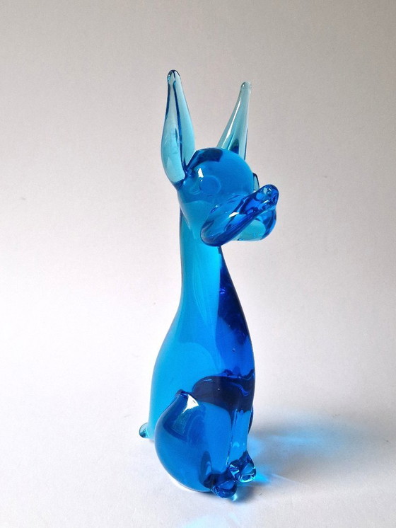 Image 1 of FM Konstglas - Grande cane blu - Färe Marcolin