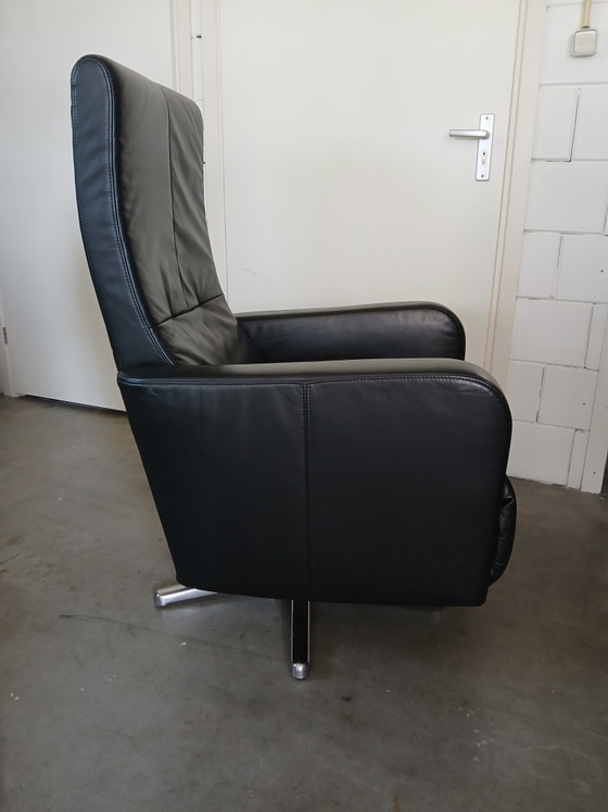 Image 1 of fauteuil inclinable confortable en cuir noir