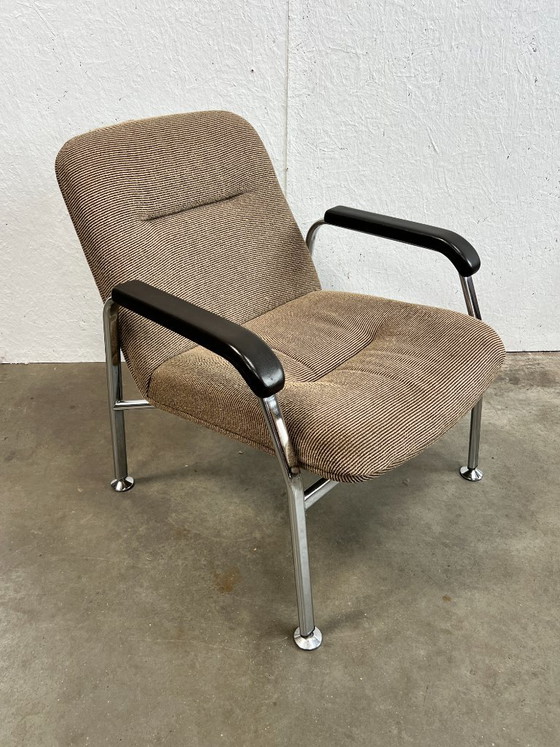 Set Poltrone Tubolari Cromate Vintage, Paesi Bassi Anni '70 – Tessile, Cromo, Mid Century Modern (photo 16 of 16)