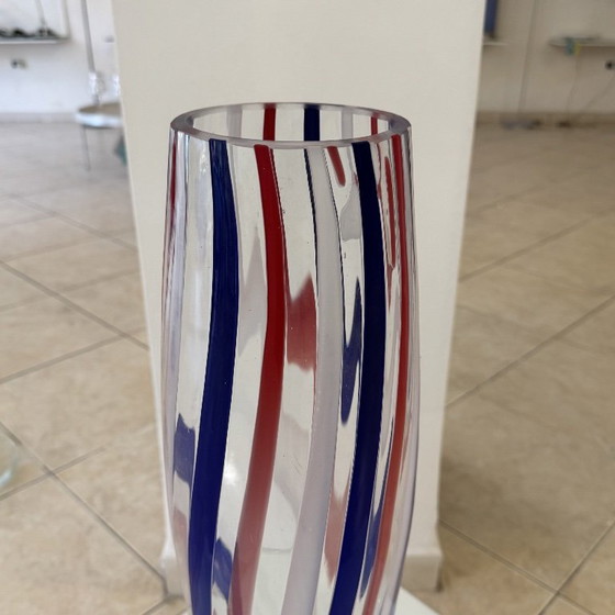 Vintage Murano vaas uit de jaren 80, veelkleurig, Italiaans design, Venetië, 55 cm – Plantenbak, Murano Glass (photo 3 of 8)
