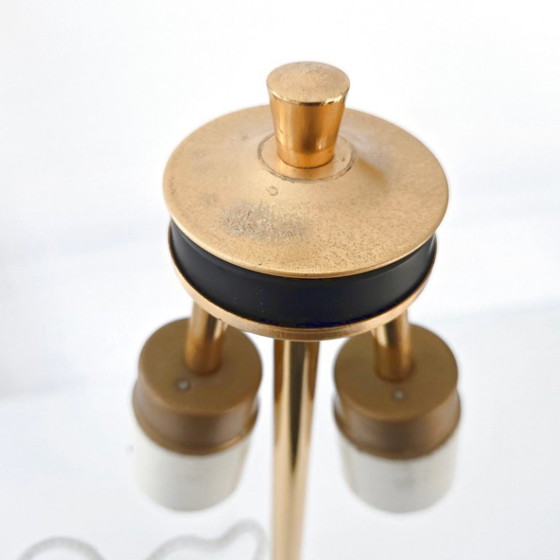 Image 1 of Vintage 1970s table lamp signed Sciolari, bronze and gilt brass, 70s