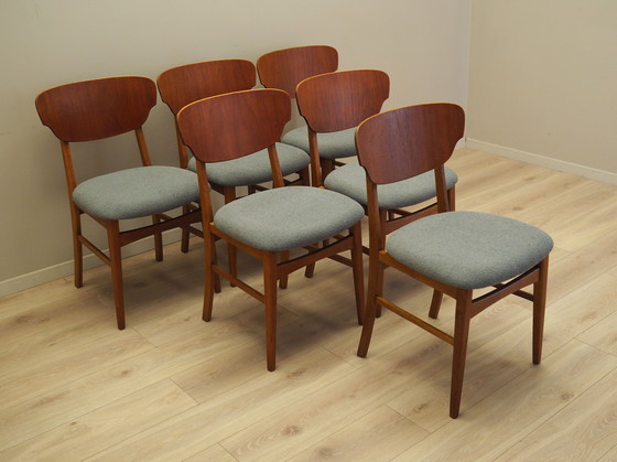 Image 1 of Satz von sechs Teakholzstühlen, dänisches Design, 1970er Jahre, Produktion: Dänemark