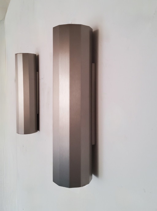 Apliques de pared facetados de níquel mate
