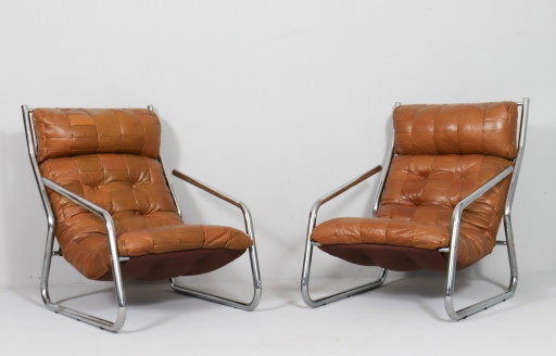 2x Patchwork Fauteuil Cantilever, Allemagne, années 1970