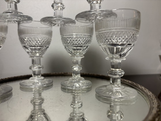 M. Trianon 7 Bicchieri Saint Louis – Bicchieri e caraffe, Crystal (photo 10 of 15)
