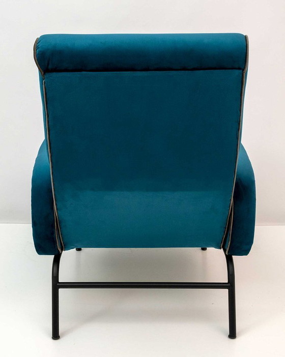 Image 1 of Paire de fauteuils inclinables en velours italien Marco Zanuso, style Mid-Century Modern, années 50