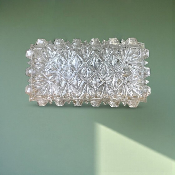 Image 1 of Lámpara de techo o pared rectangular pequeña de cristal, empotrada o de pared
