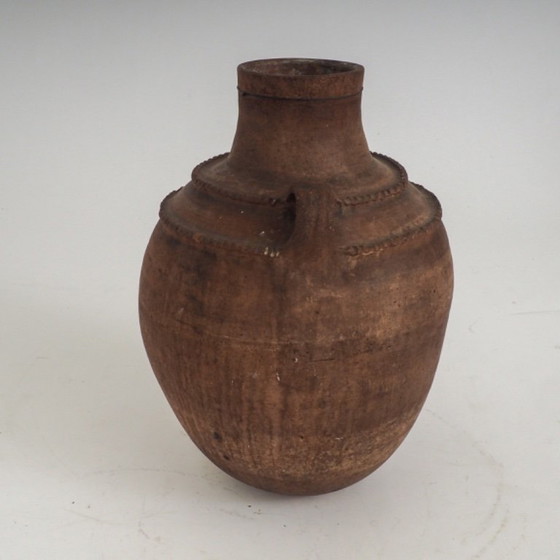 Primitive Terracotta Vessel With Hand-Painted Geometric Details – Vases, Ceramic (photo 8 of 12)