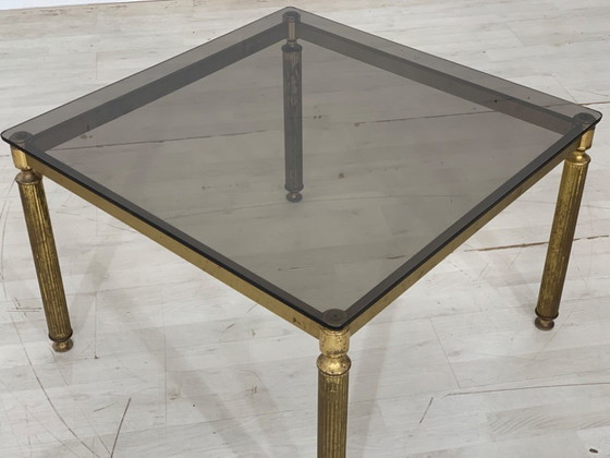Image 1 of Tavolino da caffè in vetro vintage in ottone