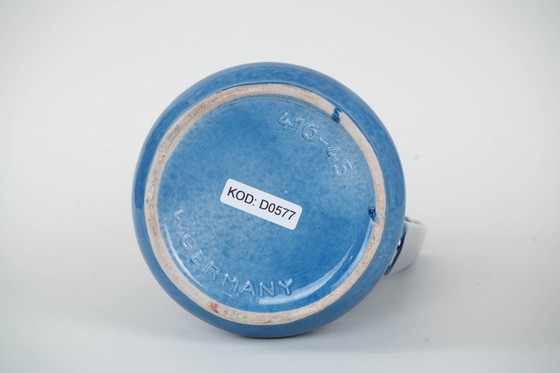 Image 1 of Blaue Keramikvase, deutsches Design, 1960er Jahre, hergestellt von Scheurich