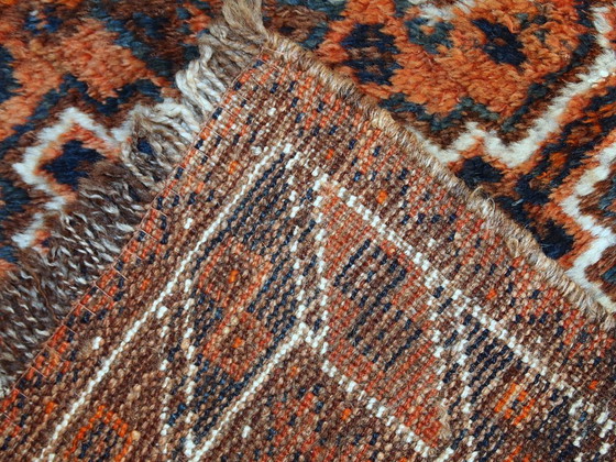 Image 1 of Handmade antique collectible Persian Shiraz bagface 2.6' x 2.8' (81cm x 85cm) 1900s - 1C397