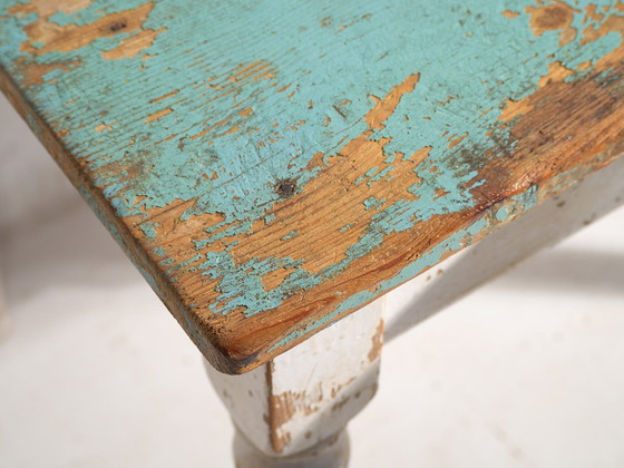Mesa auxiliar antigua con pátina verde turquesa (c.1920) #7, Mesas auxiliares, Madera, Metal, Rustic (foto 21 de 24)