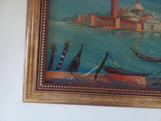 Image 1 of ORIGINAL Ölgemälde auf Karton inkl. Rahmen | Markusturm/Venedig | Signiert