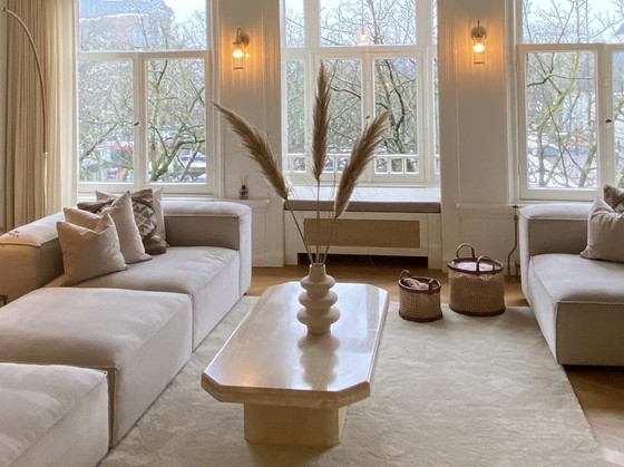 Image 1 of Travertine solid natural stone coffee table