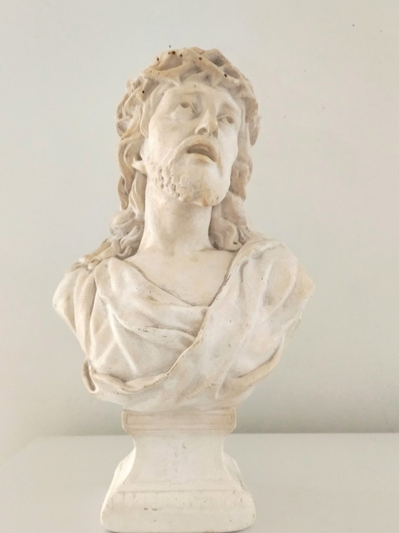 Gipsen Buste Christus met Doornen 30 cm Togneri – Kunst, Other (photo 7 of 14)