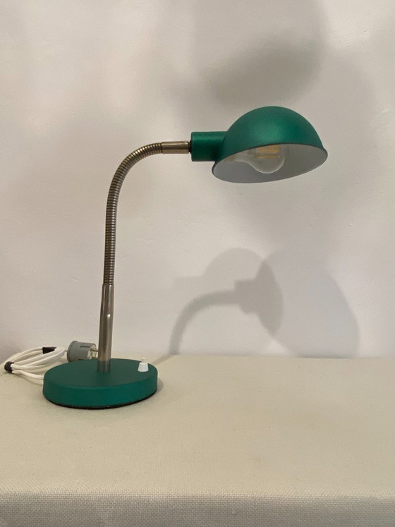 Lampada da scrivania vintage Mid-Century Modern regolabile a collo d'oca - Verde smeraldo, anni '60 (photo 2 of 20)