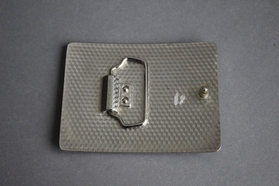 Image 1 of Unusual large belt buckle, original Lucky 13, with rectangular metal skull design