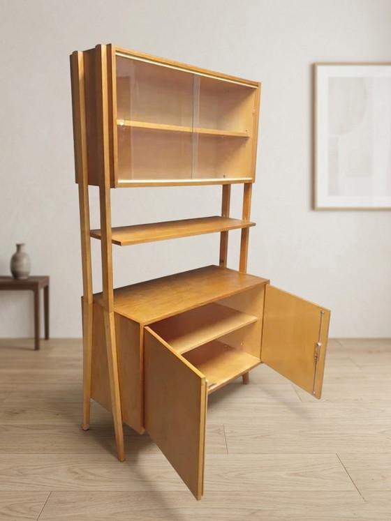 Image 1 of Wall Shelf Bookcase by František Jirák for Tatra Nábytok, Mid Century Teak Veneer Storage Cabinet, 1960s, Czechoslovakia